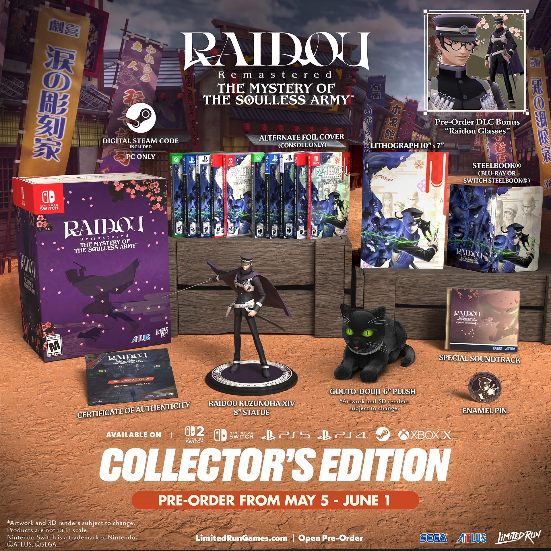 RAIDOU Remastered: The Mystery of the Soulless Army Collector's Edition (Switch, Switch 2,PS5, PS4, Xbox, PC) - Image 2