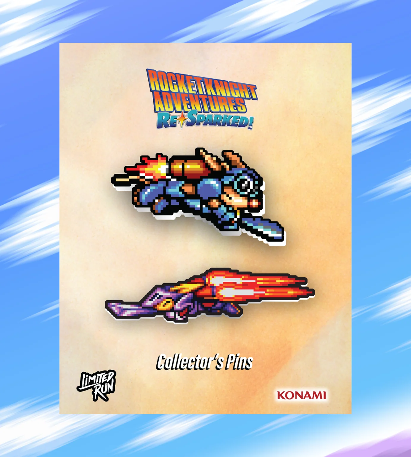 Rocket Knight Adventures: Re-Sparked Sparkster x Axel Pin Set - Image 2